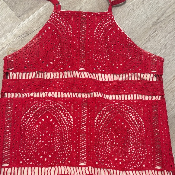 Elegant Red Lace Dress - Picture 2 of 3